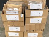 several cardboard boxes stacked on top of each other on a pallet