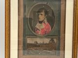 une vieille photo représentant un homme vêtu d'un manteau rouge et tenant une pipe