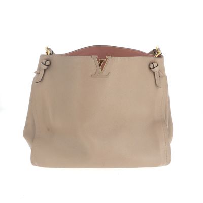 Sac « Louis Vu Vu » en cuir beige avec des finitions dorées