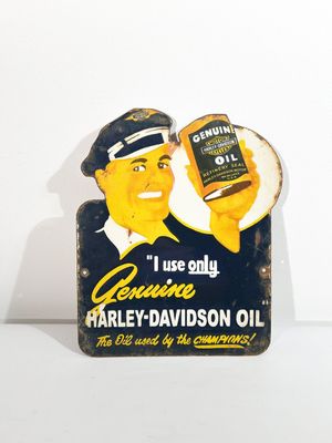 Plaque émaillée Harley Davidson - Oil