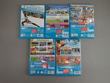 four nintendo wii games are on a table with a gray background