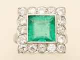 an emerald and diamond ring