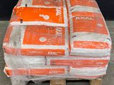 a pallet full of orange and white boxes on top of a pallet