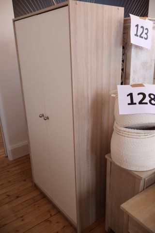 Armoire bois aggloméré ouvrant à deux portes mélaminé blanc