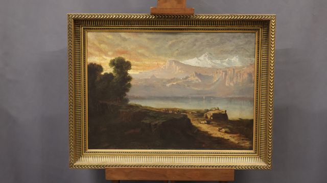 École Suisse ou Allemande 19ème. « Paysage aux lac et montagnes »...