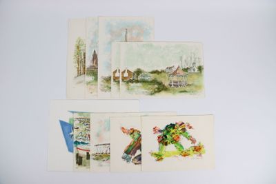 Réunion de dix lithographies :