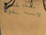a brown box with writing on it sitting on a table
