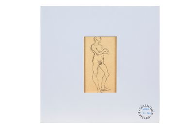 une image représentant un dessin d'une femme nue dans un cadre blanc