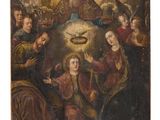 an image of a painting of a group of people in a circle