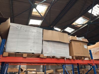 a large amount of boxes on the shelves in the warehouse