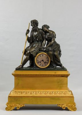 Importante pendule d'époque Charles X en bronze à double pat…