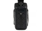 black quilted shoulder bag with chain strap