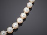 a cultured pearl and diamond necklace