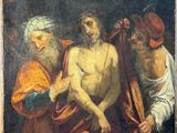 an image of a painting of jesus being taken from the cross