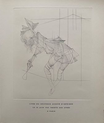 une image représentant le dessin d'une femme en robe et avec un chapeau