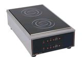 an image of an electric stove top with two burners on it
