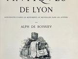 la couverture d'un vieux livre sur laquelle figure le dessin d'un édifice en pierre