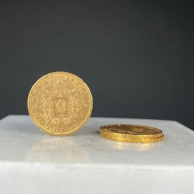 Enemble de 3 pièces de 20 francs or Napoléon III - Photo 1