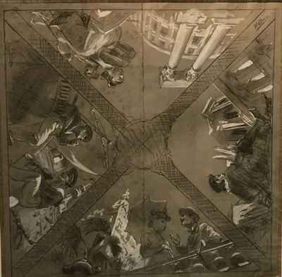 Ulpiano CHECA Y SANZ (1860-1916) " Le train bleu" Paris 1900…