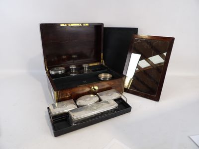 a small wooden box with a mirror and a mirror in it