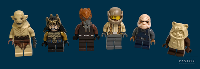 Les figurines Lego Star Wars sont alignées en rang