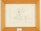 an image of a drawing of a man on skis with a child