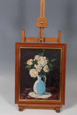 Ecole française du XXème siècle Bouquet de roses dans un pic…