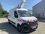 a white van with a red and white stripe on it