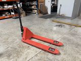 an image of a forklift sitting on the floor in a warehouse