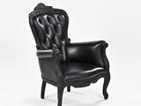 an image of a black leather chair on a white background