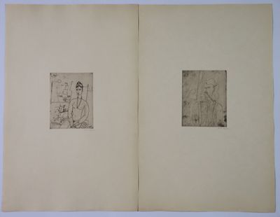 Floris JESPERS (1889-1965) Nu au chien Homme à la pipe