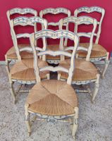 Suite de 6 chaises provençales en bois peint (photo 4)