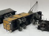 five different types of train engines on a white surface