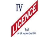 un logo rouge et blanc sur lequel figure le mot « licence »