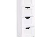 a white chest of drawers with four drawers on each side