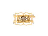 a close up of a gold and diamond broochle