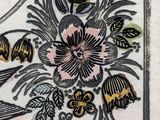 a drawing of a bird and flowers on a clock