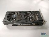 a close up of a video card on a white surface