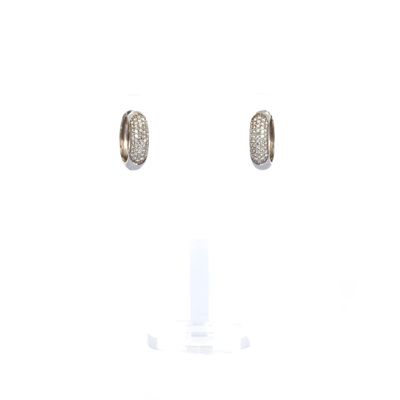 paire de boucles d'oreilles en diamant sur fond blanc