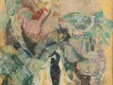 une image représentant un tableau où l'on voit un oiseau perché sur une fleur