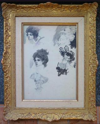 une image représentant une photo représentant une photo du visage d'une femme dans un cadre doré