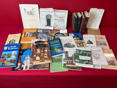 many books that are sitting on a red table