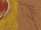 a drawing of a heart on a piece of brown paper
