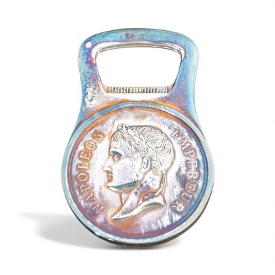 Christofle. Décapsuleur au profil de Napoléon en métal argen…