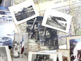 many old photos of people on a map of the world