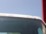 a dog sitting in the back seat of a truck