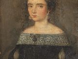 portrait of a young woman in a black dress