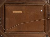 an old wooden box with a sign on it