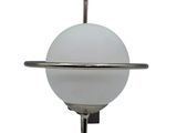 a close up of a light that is on a pole