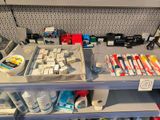 a shelf with a lot of supplies on it in a store